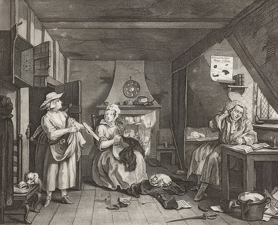 Den nödställda poeten. 1736/40 av William Hogarth