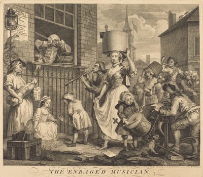 Den arga musikern av William Hogarth