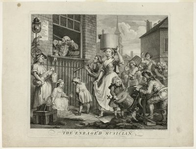 Den arga musikern av William Hogarth