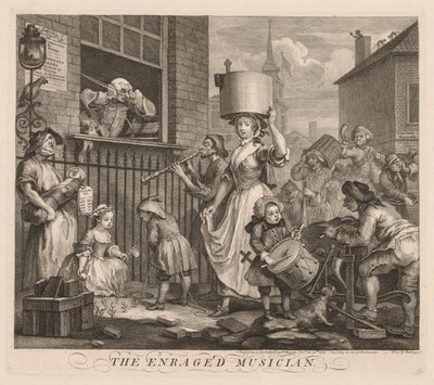 Den arga musikern av William Hogarth