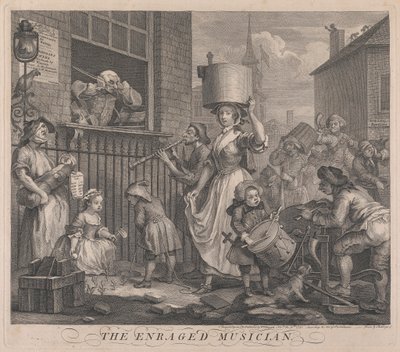 Den arga musikern av William Hogarth