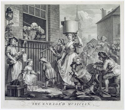 Den rasande musikern, 1741 av William Hogarth