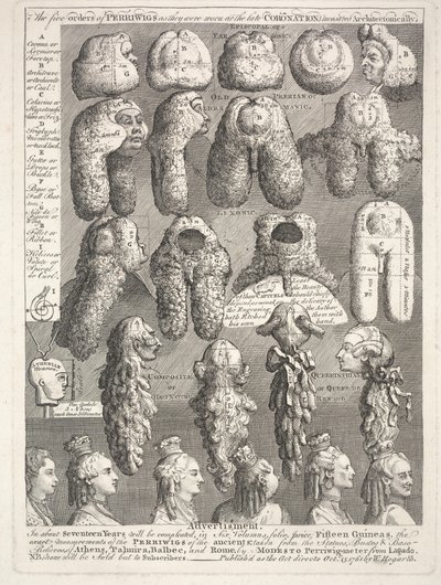 The Five Orders of the Perriwigs, 15 oktober av William Hogarth