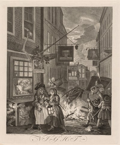 De fyra tiderna på dygnet: Natten av William Hogarth