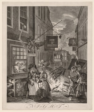 De fyra tiderna på dygnet: Natten av William Hogarth
