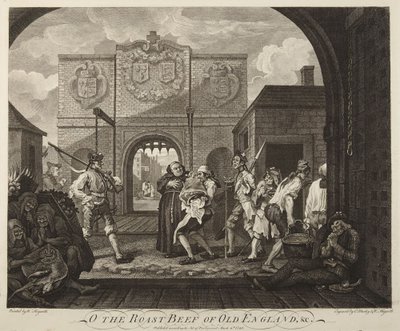 Porten i Calais eller Det gamla Englands rostbiff av William Hogarth