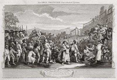 Den sysslolöse lärjungen avrättad i Tyburn, plansch XI i "Industry and Idleness", utgiven 1733 (gravyr) av William Hogarth