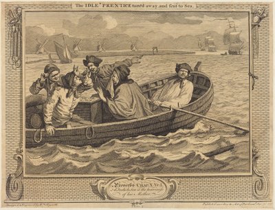 Den late lärlingen avvisas och skickas till sjöss av William Hogarth