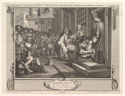 Den flitige Prentice Out of his Time och gift med sin Mästares dotter..., 30 september 1747. av William Hogarth