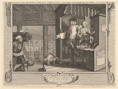Den flitige Prentice en favorit och anförtrodd av sin mästare: Industry ..., 30 september 1747. av William Hogarth