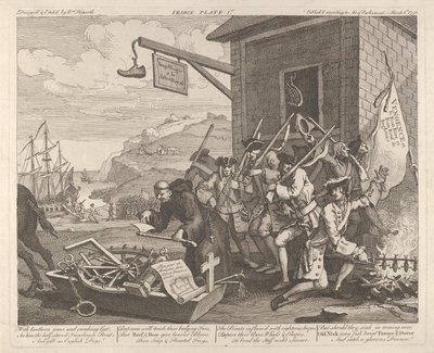 Invasionen, plansch 1: Frankrike av William Hogarth