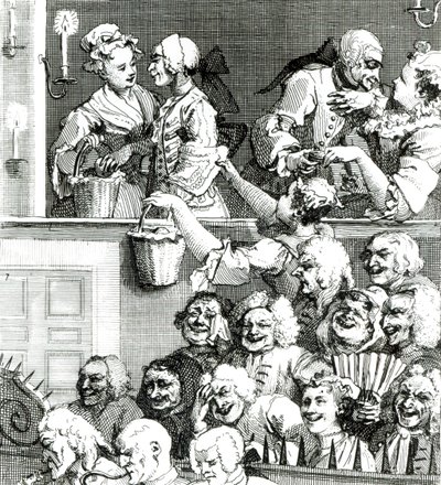 Den skrattande publiken, 1733 av William Hogarth