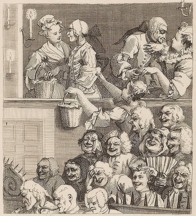 Den skrattande publiken. 1733 av William Hogarth