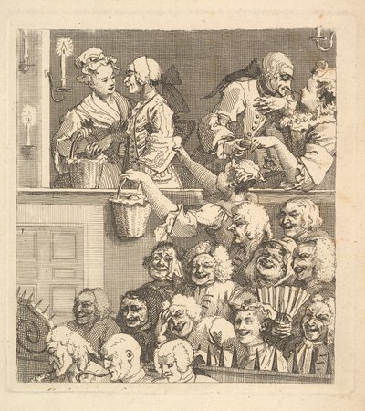 Den skrattande publiken, december 1733. av William Hogarth
