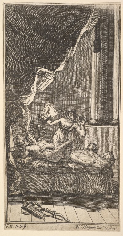 The New Metamorphosis, Plate 6: The Story of Cupid and Psyche, 1724. av William Hogarth