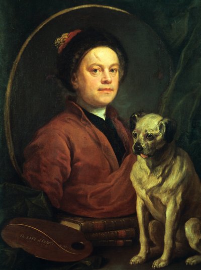 Målaren och hans mops, 1745 av William Hogarth