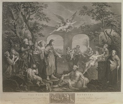 The Pool of Bethesda, graverad av J.M. Delatre och Simon Francis Ravenet, publicerad av John Boydell (1719-1804) 1772 av William Hogarth