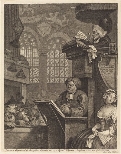 Den sovande församlingen av William Hogarth