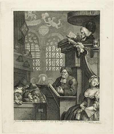 Den sovande församlingen av William Hogarth