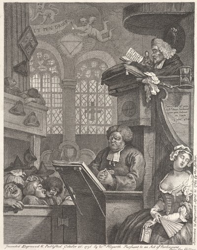 Den sovande församlingen av William Hogarth