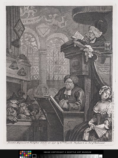 Den sovande församlingen av William Hogarth