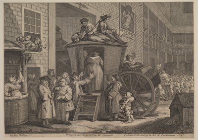 The Stage Coach, eller The Country Inn Yard, 1747. av William Hogarth