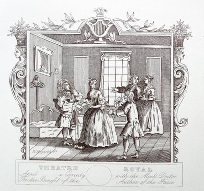 Kungliga Teatern; Drury körfält; London av William Hogarth
