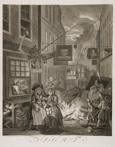 en: Fyra tider på dygnet: Natt av William Hogarth
