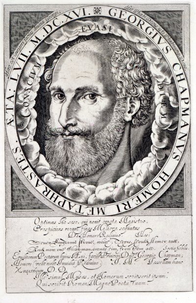 Porträtt av George Chapman (ca 1559-1634) ca 1609-10 av William Hole