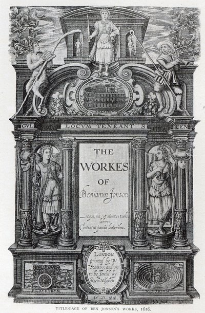 Titelblad till "The Works of Benjamin Jonson", 1616 av William Hole