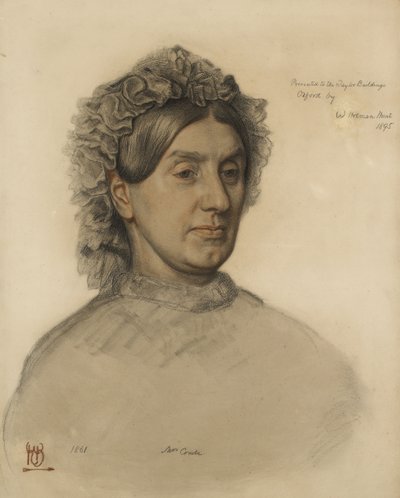 Mrs Thomas Combe (1806-1893) (röd och svart krita) av William Holman Hunt