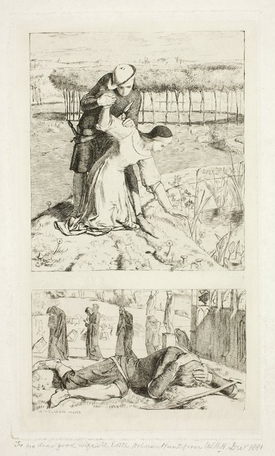 My Beautiful Lady (överst); Of My Lady in Death (nederst), framsida till The Germ, nr 1 av William Holman Hunt
