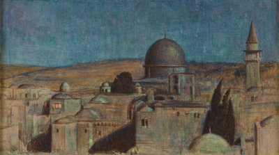 Den heliga staden: The Mosque As Sakrah by Moonlight, ca 1854 (akvarell på papper) av William Holman Hunt
