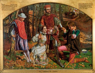 Valentine räddar Sylvia från Proteus, 1851. av William Holman Hunt