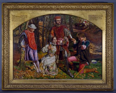 Valentine räddar Sylvia från Proteus, 1851 av William Holman Hunt
