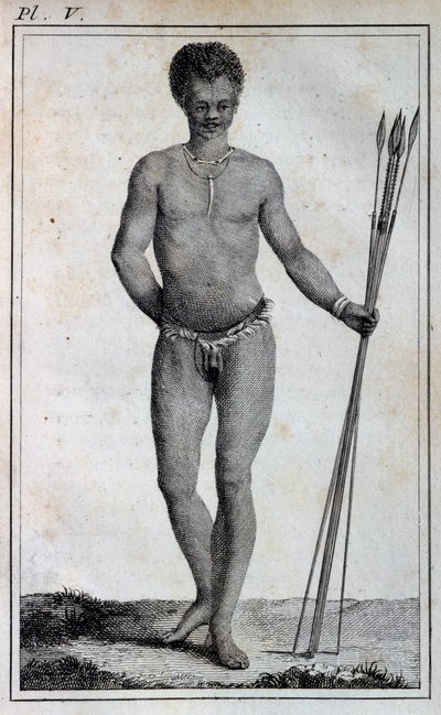 Khoikhoi man (Hottentot), från Travels of Le Vaillant in i de inre delarna av Afrika via Godahoppsudden, åren 1783 av William Home Lizars