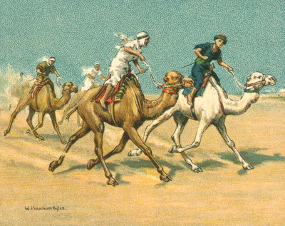 Races Historic and Modern, Camel Races (chromolitho) av William Hounsom Byles