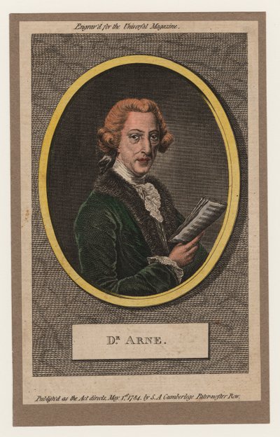 Dr Arne, 1784 (handfärgad gravyr) av William Humphrey