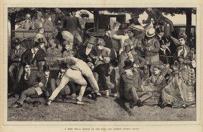En bra träff, en sketch på Eton och Harrow Cricket Match av William III Bromley