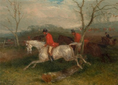Foxhunting: Coming to a Fence (Full Cry) av William J. Shayer