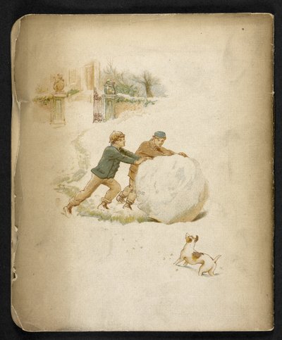 Barn och en snöboll.  Holiday Train: en sång av "Dulce Domum" ... Illustrerad av W. J. Webb.  Frederick Langbridge  London, 1891 av William J. Webbe or Webb