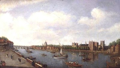 Vy över Themsen vid Lambeth Palace, ca 1770 av William James