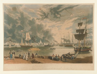 New Orleans, taget från motsatt sida en bit ovanför mitten eller Picayune Ferry av William James Bennett