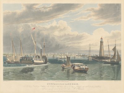 Buffalo, från Lake Erie av William James Bennett after John William Hill