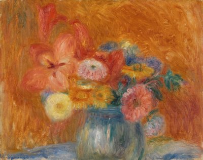 Grön skål med blommor av William James Glackens
