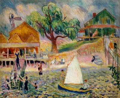 The Green Beach Cottage, Bellport, Long Island, ca 1911-1916 (olja på duk) av William James Glackens