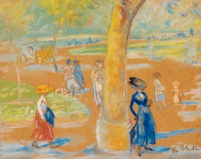 Kvinna med paraply, Washington Square av William James Glackens