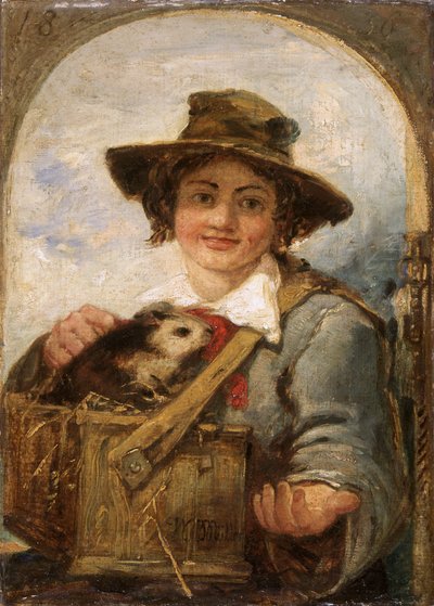 "Italiensk pojke med ett marsvin", 1836 av William James Muller