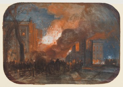 Branden i Mansion House, Queen Square, Bristol av William James Muller