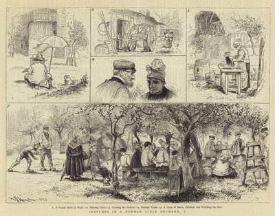 Skisser i en cidergård i Norman, I av William John Hennessy